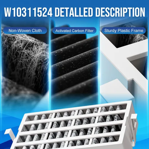 Vista 5 de W10311524 AIR1 Cartucho de filtro de aire de repuesto para refrigerador Whirlpool Kenmore compatible con filtro de aire de refrigerador Fresh Flow