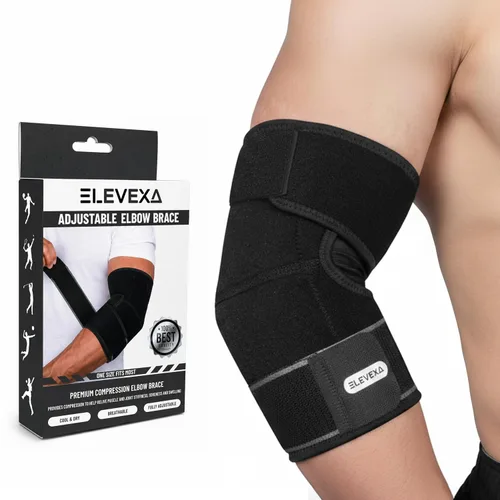 Vista 8 de Codera ajustable Manga de compresión de codo de doble correa para tendinitis, esguinces y distensiones Brazo/codo de tenis para hombres
