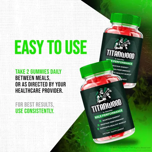 Vista 7 de Paquete de 2 gomitas Titan Wood – Fórmula potente para energía, resistencia, impulso y soporte de rendimiento diario Gomitas TitanWood de gran