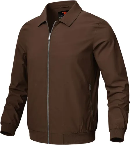 Vista 22 de Rdruko Chaquetas ligeras para hombre Cortavientos de primavera y otoño Chaquetas ligeras Casuales y elegantes con bolsillos