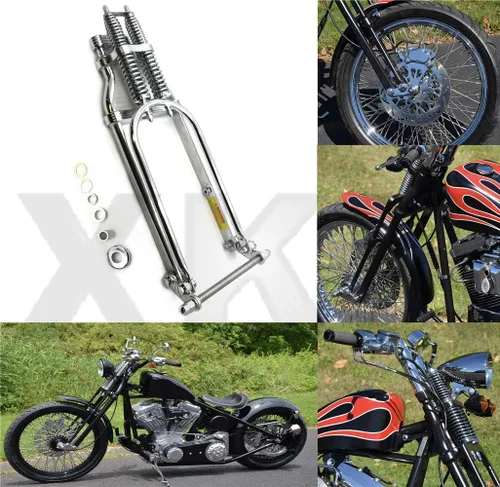 Vista 2 de SMT- BOBBER EXTREMO DELANTERO DE MUELLE Cromado Compatible con -4" BAJO STOCK H-D Arqueado [B07M8P8169]