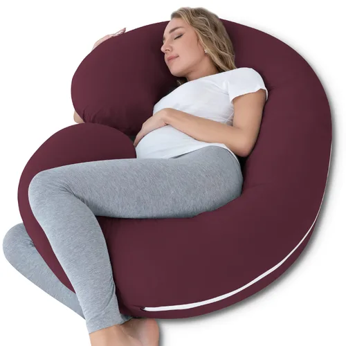 Vista 22 de INSEN Almohada de embarazo refrescante, almohada de maternidad para mujeres embarazadas (azul refrescante)