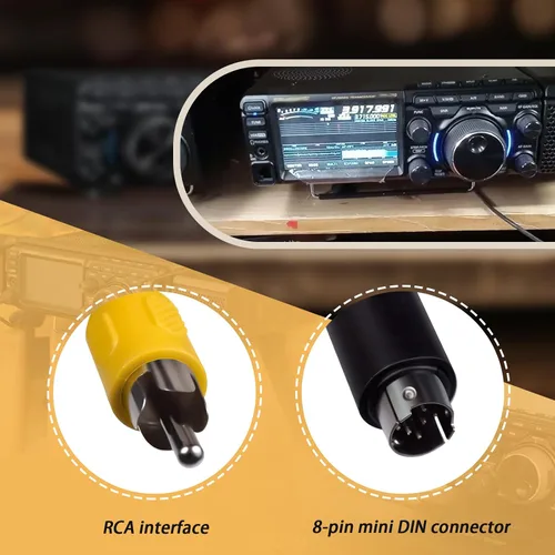 Vista 4 de XTPTFABS - Conector macho Mini DIN a RCA de 8 pines, 4.9 ft/5 pies, trenza completa, Plug & Play Ajuste para YAESU FT-710 FT710 FT-100 FT-857