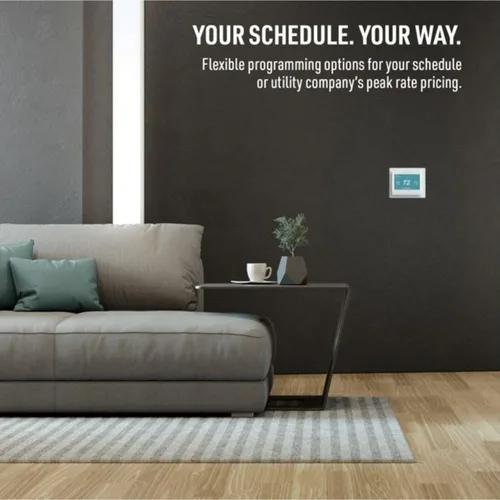 Vista 5 de Honeywell Home RTH9600WF Termostato de color inteligente Energy Star Wi-Fi Pantalla táctil programable Alex Ready + THP2400A1027 Conjunto de placa