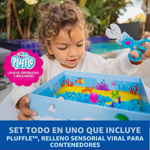 Vista 2 de Educational Insights - Juego Sensorial Pluffle® Ocean con 2 Colores de Pluffle, Juego de 9 Piezas, Edades 3+