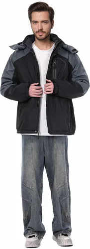 Vista 8 de Chaqueta de Esquí de Invierno Impermeable para Hombre con Capucha Desmontable, (S-4XL), Abrigo de Nieve Cálido a Prueba de Viento para Esquí y Negro