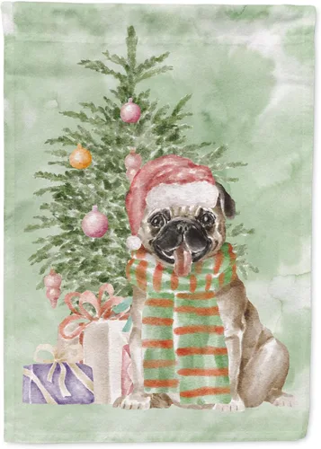 Vista 86 de Caroline's Treasures CK8213GF Bulldog Inglés #2 Regalos de Navidad y árbol de jardín Bandera de buzón Bandera decorativa para patio exterior, patio