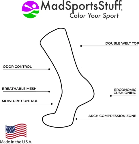 Vista 3 de MadSportsStuff Crazy Volleyball Logo Crew Socks (multiple colors)