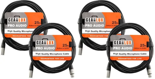 Vista 38 de Gearlux, cable de micrófono XLR, completamente balanceado, macho a hembra, 3.2 pies - paquete de 2