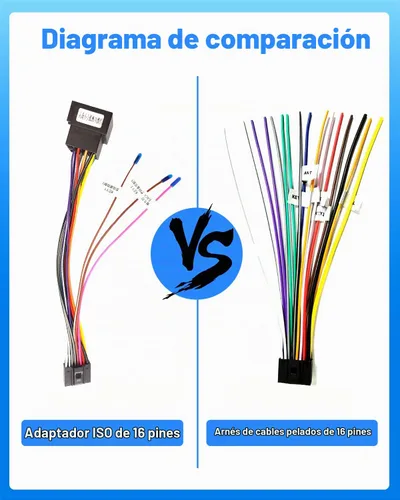Vista 3 de Hikity - Arnés de cableado ISO de 16 pines para radio de coche Android