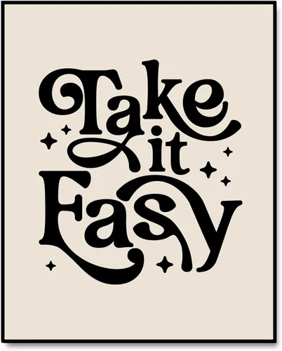 Vista 5 de ZEARPT Cita impresa con texto "Take It Easy", impresiones en blanco y negro, decoración de dormitorio, decoración de habitación de dormitorio, citas