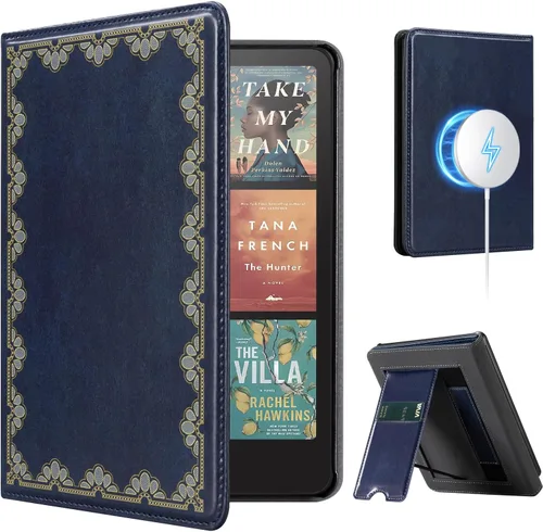 Vista 10 de CoBak Funda con soporte para Kindle Paperwhite - Funda de piel sintética duradera con función de apagado y encendido automático, ranura