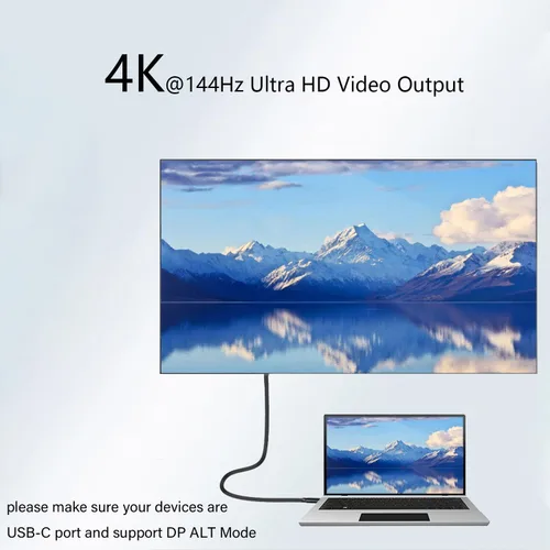 Vista 4 de Pocxwa - Cable de video USB-C a USB-C 3.2 Gen 2x2, cable de carga USBC de 240 W de 5 pies 4K@144HZ, 20Gbps Data Sync, Compatible with MacBook Pro