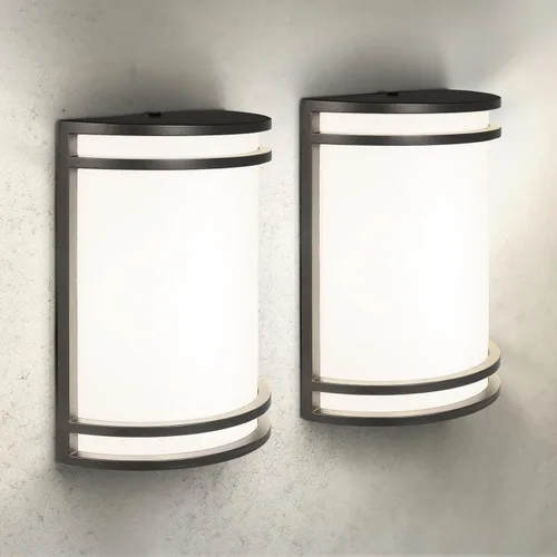 Vista 10 de ASD - Aplique de pared LED para exteriores, del atardecer al amanecer Fotocélula negra
