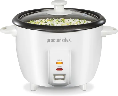 Vista 11 de Proctor Silex - Arrocera y vaporizador de alimentos, 6 tazas cocinadas (3 tazas sin cocinar), incluye cesta de vapor y enjuague, negro (37510)