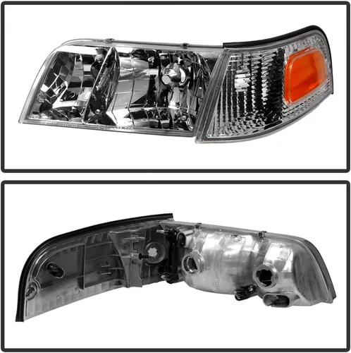 Vista 2 de ACANII - Faros delanteros para Ford Crown Victoria 1998-2011 + luces de señal de estacionamiento angular para conductor y pasajero