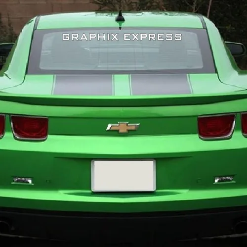Vista 4 de GRAPHIX EXPRESS Calcomanía de vinilo Camaro de 75 x 29 pulgadas con rayas de carreras de rally Spoiler de maletero de capó - Kit de gráficos