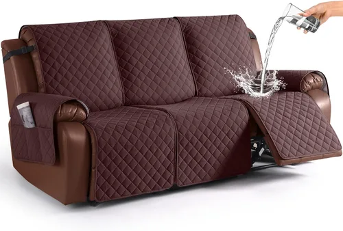 Vista 18 de KinCam Funda impermeable para sofá biplaza reclinable, funda antideslizante para sofá reclinable de 2 asientos, funda de sofá reclinable, protector