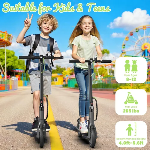 Vista 2 de WERHY 8.5'' Electric Scooter, 350W Powerful Motor, 19MPH Top Speed, 12-15 Miles Long Range, Folding E Scooter with Dual Braking