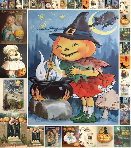 Vista 7 de Decoupage - Paquete de papel (35 hojas de 6 x 8 pulgadas), elegante hechicería de Halloween, brujas elegantes, gatos negros y fantasmas juguetones