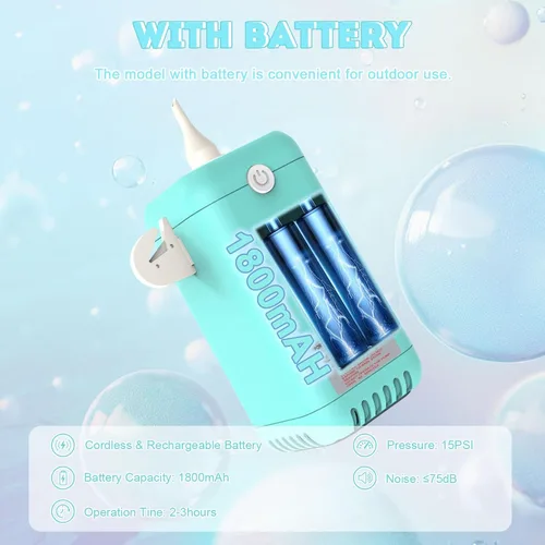 Vista 2 de AXHJ Bomba eléctrica de bola para pelotas deportivas, bomba de baloncesto eléctrica de inflado ultrarrápido con batería recargable de 1800 mAh