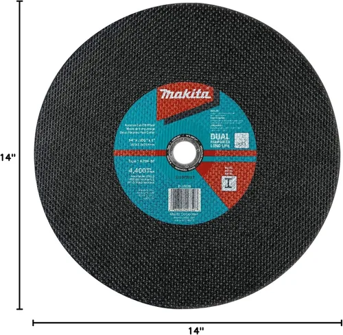 Vista 3 de Makita B-57598-5 Rueda de corte abrasivo de 14" x 1" x 3/32", 5/Pk
