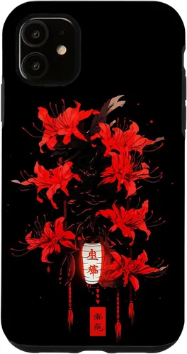Vista 8 de iPhone 16 Red Spider Lily Funda de anime de manga estética japonesa japonesa