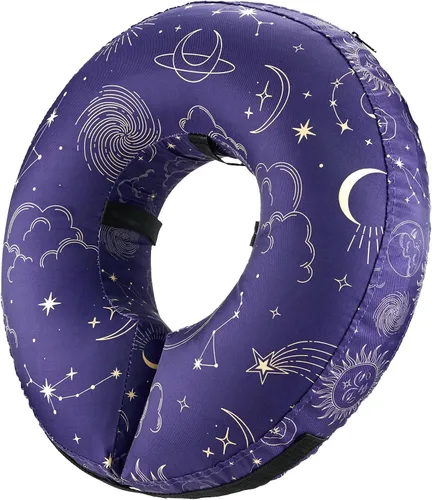 Vista 10 de BENCMATE - Cuello inflable y suave para perros, alternativa al collar isabelino, para gatos y perros pequeños, medianos y grandes, dona para Azul
