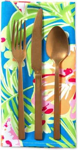 Vista 5 de DII Summer Floral - Colección de mesa para exteriores, resistente a las manchas y al agua, juego de servilletas, floral