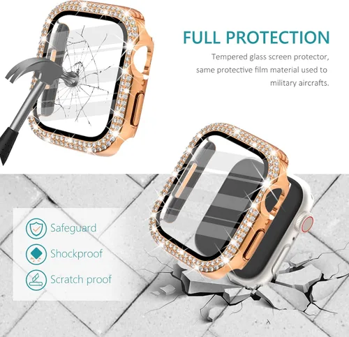 Vista 161 de Surace Bling - Carcasa con protector de pantalla para Apple Watch Series 3, 2, 1 de 1.496 pulgadas