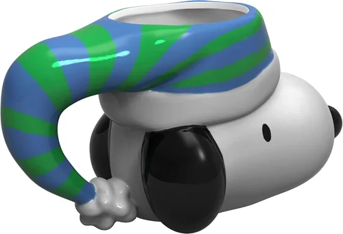 Vista 3 de Zak Designs Peanuts Snoopy - Taza de café de cerámica esculpida con personajes 3D, recuerdo coleccionable y maravillosa taza de café
