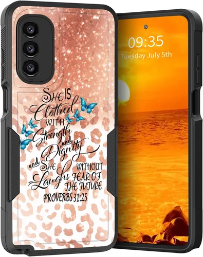 Vista 28 de para Moto G Play 4G 2024, funda de dos capas híbrida resistente y a prueba de golpes, PC duro + silicona suave protectora para Motorola Moto G Play
