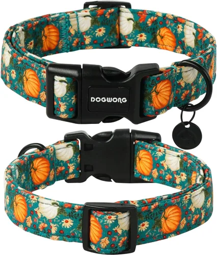 Vista 142 de DOGWONG Collar para perro de San Valentín, collar ajustable de algodón con corazón de caramelo azul, perfecto para perros pequeños a medianos