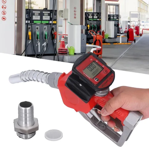 Vista 7 de Fafeicy Boquilla de combustible automática, aleación de aluminio, modelo K28, con medidor digital, apagado automático, bloqueo de 3 posiciones