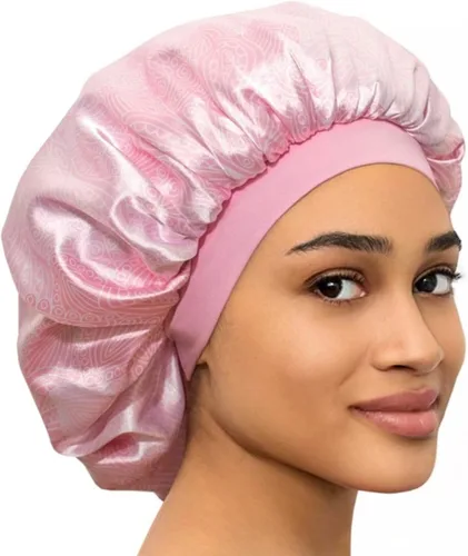 Vista 8 de CAPLORD Gorro de satén forrado para dormir, gorro de bambú para el cabello rizado natural para mujeres y hombres