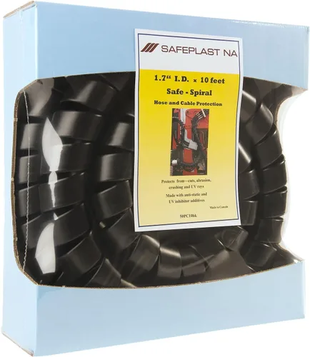 Vista 7 de Caplugs Serie SPPC – Safeplast Safe-Spiral - Envoltura en espiral precortada, manguera y protector de cable, HD-PE negro, diámetro exterior de 0.67