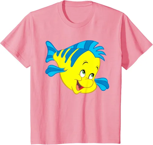 Vista 95 de Disney Camiseta de disfraz de cara grande de la Sirenita Flounder Sidekick