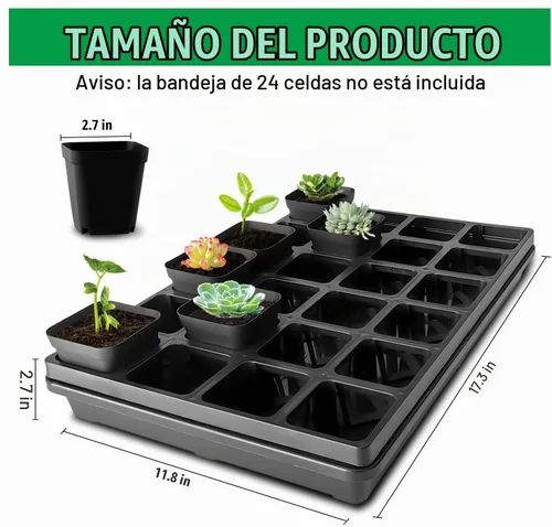 Vista 4 de RooTrimmer Paquete de 5 bandejas para macetas de vivero, bandeja de transporte y sujeción para plantas para macetas de inicio de semillas, Negro