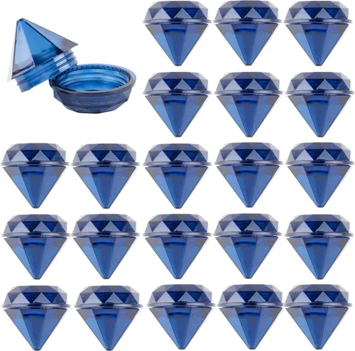 Vista 9 de AUEAR, Paquete de 25 recipientes geométricos de corte transparente con forma de diamante, con tapas para maquillaje de cuentas, 0.2 fl oz