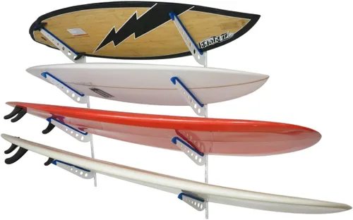 Vista 7 de StoreYourBoard - Soporte de pared para tabla de surf, 4 niveles para tabla de surf, soporte para tabla de surf, colgador de tabla de surf ajustable