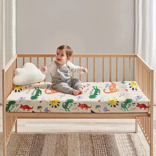 Vista 7 de Sábanas para cuna para niños y niñas, sábana bajera ajustable para cuna de 52 x 28 pulgadas para cuna estándar, sábanas ajustables de algodón 2