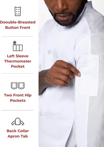 Vista 4 de Chef Works Mens Mojave Chef Coat