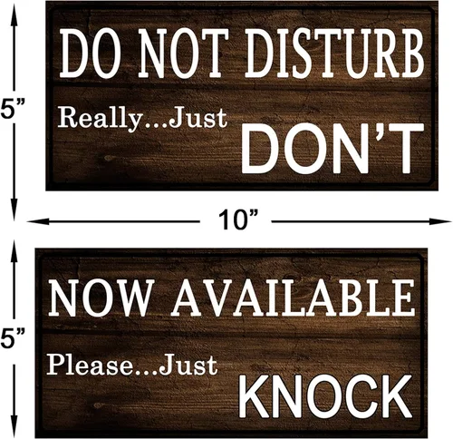 Vista 3 de WSNIHO Letrero con texto en inglés «Do Not Disturb Door Hanger» («Do Not Disturb Door Hanger»), color marrón