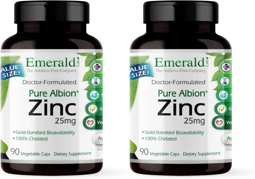 Vista 6 de Emerald Labs Zinc 25mg - Apoyo inmunológico, salud digestiva, apoyo oxidativo para el estrés - Fabricado con bisglicinato de zinc - Vegano y sin
