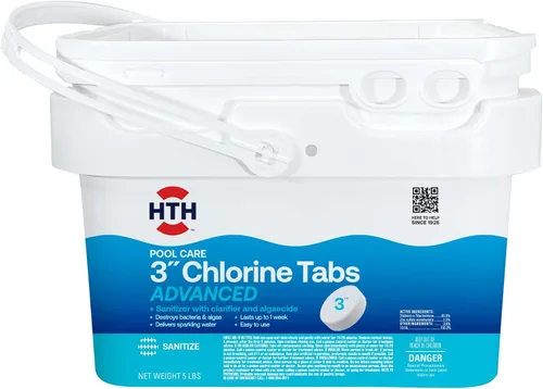 Vista 10 de HTH 42051 Cuidado de Alberca 3" Tabletas de Cloro Avanzadas, Sanitizante Clorante para Alberca, 8oz