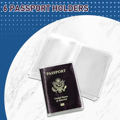 Vista 3 de Protector transparente para pasaporte, protector de pasaporte de plástico impermeable, protector de pasaporte para viajes, funda transparente