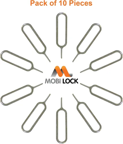 Vista 3 de Mobi Lock Herramienta de extracción de bandeja de tarjeta SIM de 10 piezas compatible con todos los teléfonos inteligentes y tabletas, iPhones