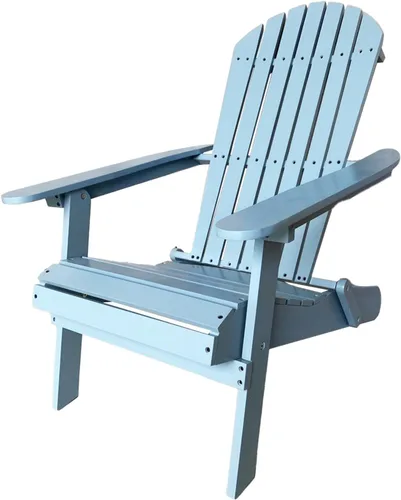 Vista 7 de Dopinmin Silla plegable de césped, silla para jardín de patio al aire libre, silla Adirondack de madera natural