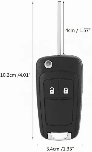 Vista 5 de Carcasa para llaves, mando a distancia plegable con 2 botones para llave de coche para insignia
