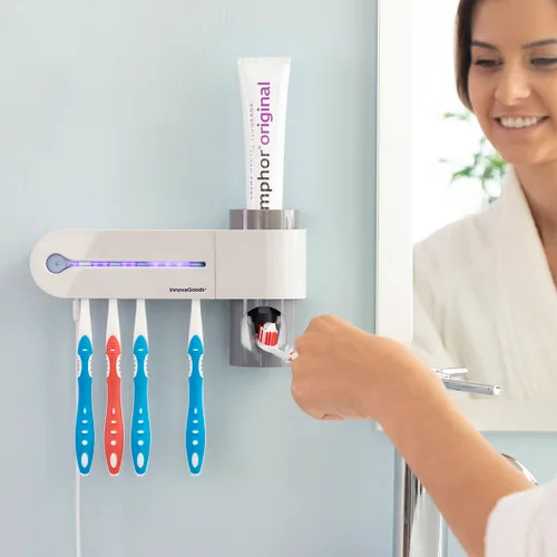 Vista 4 de Esterilizador UV de Cepillos Dentales con Soporte y Dispensador de Dentífrico Smiluv InnovaGoods